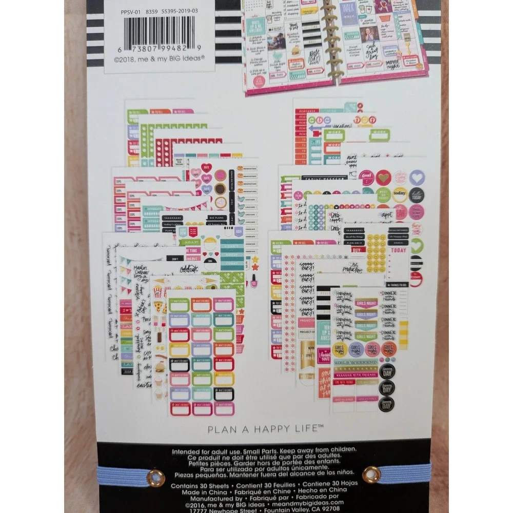 The Happy Planner Get it Done Do All the Things Sticker Book 30 Sheets 1829 Pcs